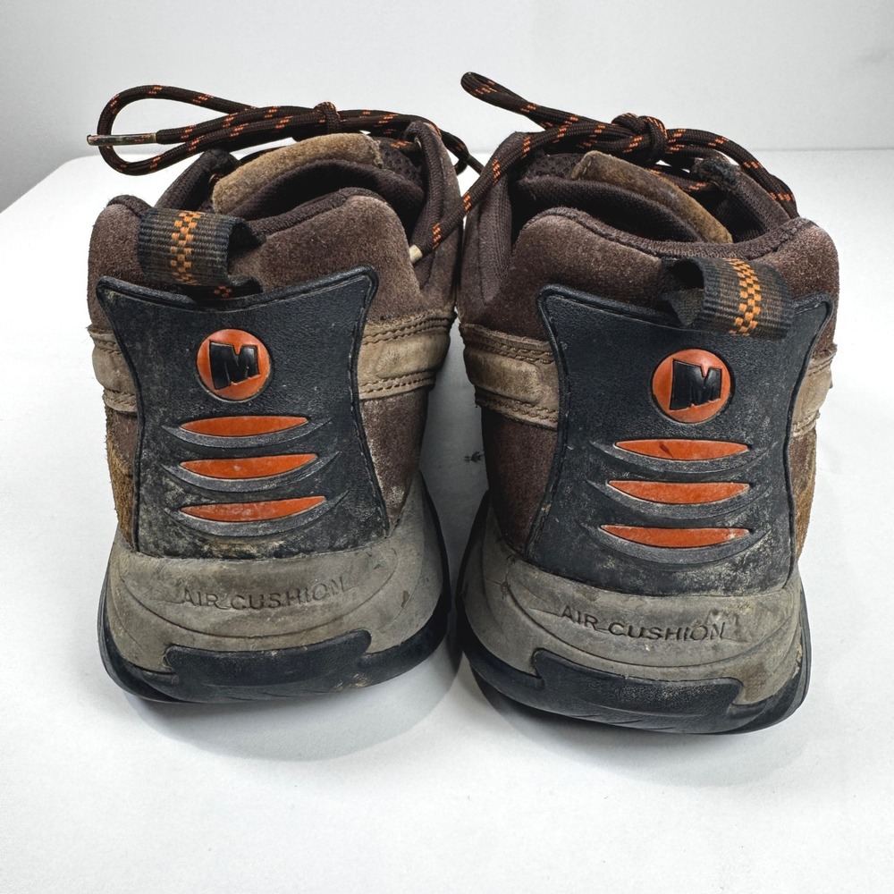 Merrell Moab Hiking Shoes Men 9.5 Dark Earth Espresso Brown Suede Low Top Rugged - Picture 7 of 10